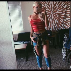 Brandy Melville Red & White striped cami